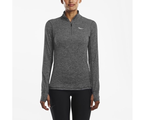 Tenis Saucony 1/4 Zip Sportop Mujer Tops Ropa Dark Gris Heather México MX-392-GN